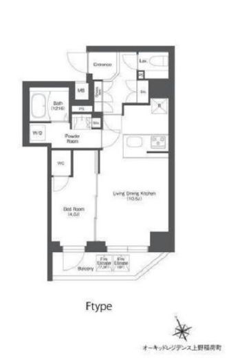 オーキッドレジデンス上野稲荷町　704号室　間取り