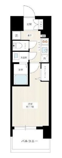 プレサンスジェネ浅草WEST　503号室　間取り