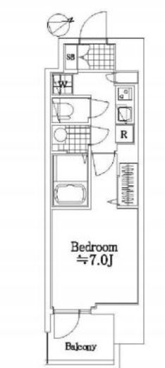 プレサンスジェネ浅草WEST　805号室　間取り