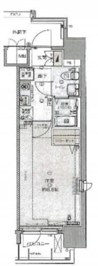 フィース蔵前　1103号室　間取り