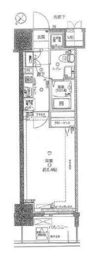 フィース蔵前　304号室　間取り