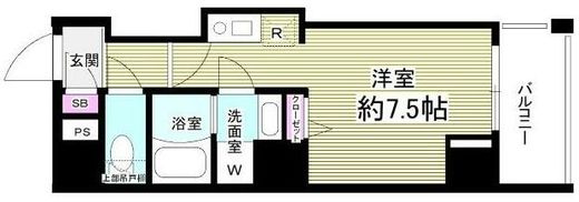 グランツ門前仲町　502号室　間取り