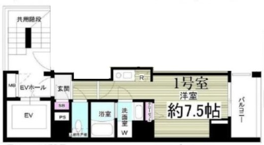グランツ門前仲町　601号室　間取り