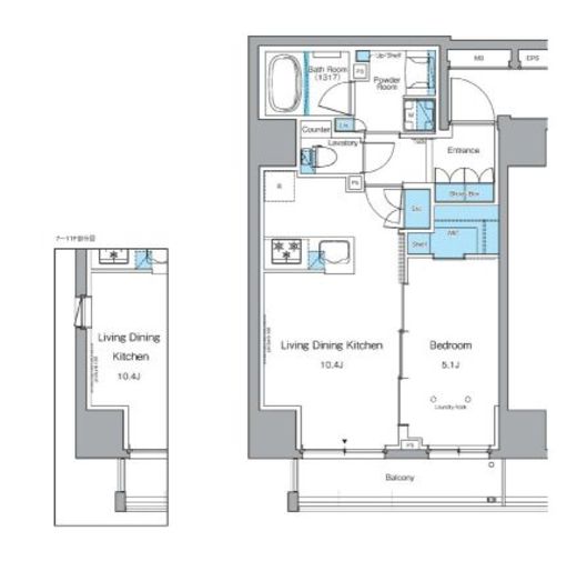 ルフォンプログレ上野公園　603号室　間取り
