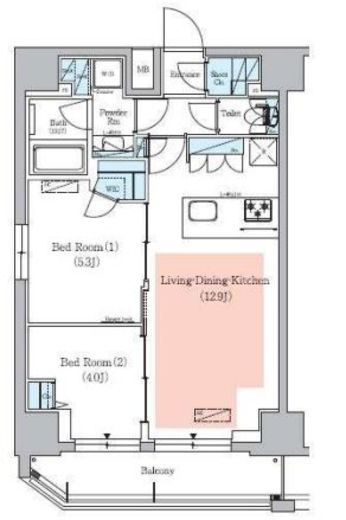 アーバネックス秋葉原イースト3　1404号室　間取り
