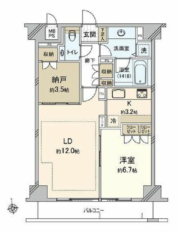 コンパートメント東京中央　9F号室　間取り