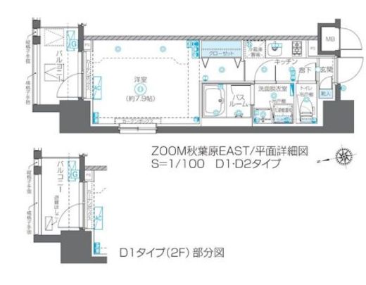 ZOOM秋葉原EAST　304号室　間取り