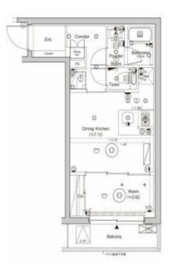 シーフォルム門前仲町　401号室　間取り