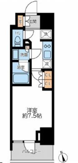 プライマル浅草言問通　404号室　間取り
