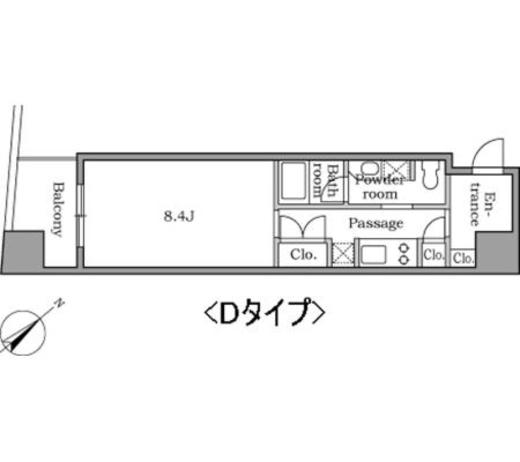 レジディア恵比寿Ⅱ　1101号室　間取り
