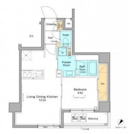 プラウドフラット根津谷中　207号室　間取り