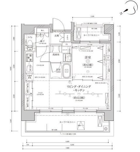 ディアレイシャス鶯谷　1001号室　間取り