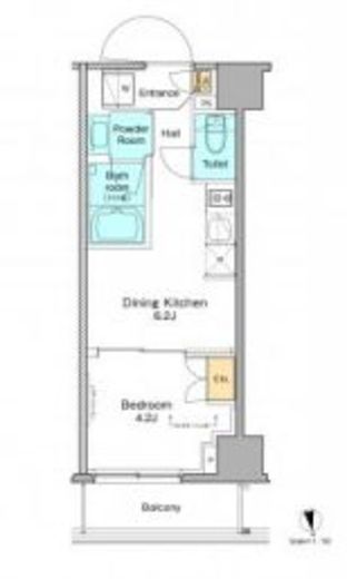プラウドフラット浅草　406号室　間取り