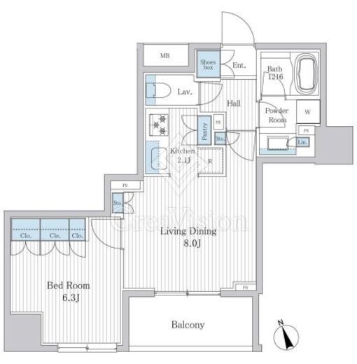 クオリア千代田御茶ノ水　803号室　間取り