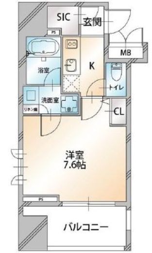 コンシェリア門前仲町CROSSIA　1104号室　間取り