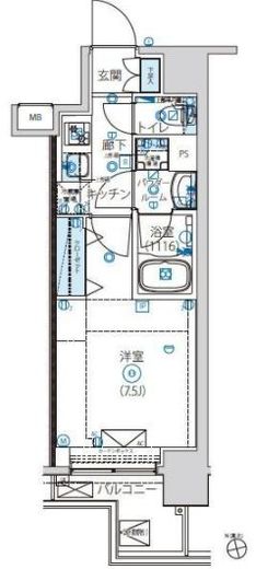 ルクレ木場親水公園　302号室　間取り