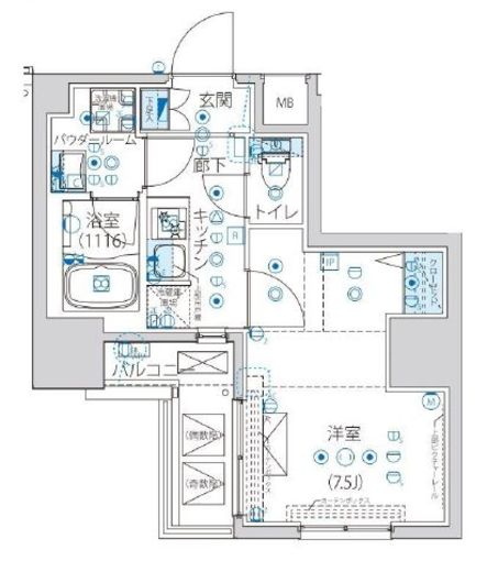 ルクレ墨田緑Ⅲ　303号室　間取り