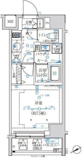 アルテシモリュクス　702号室　間取り