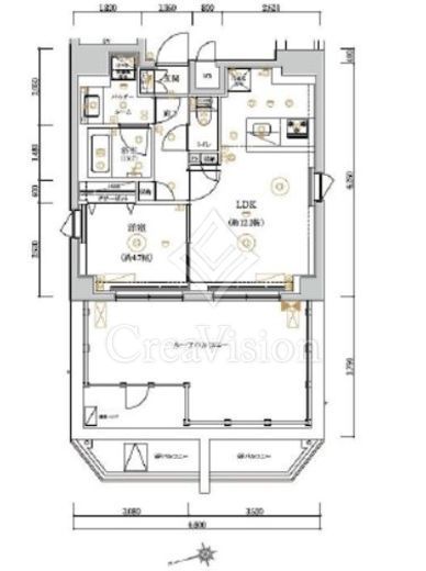リルシア上野　1001号室　間取り