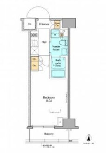 プラウドフラット菊川　604号室　間取り