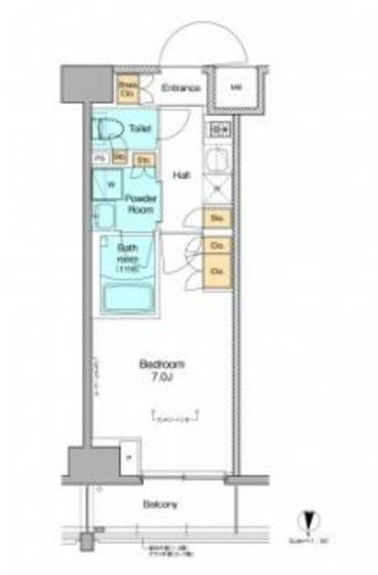 プラウドフラット菊川　609号室　間取り