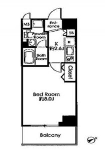 メインテラス上野　203号室　間取り
