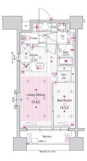 ガーラ・アヴェニュー浅草　1101号室　間取り