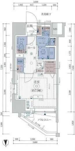 エステムコート亀戸東京イースト　907号室　間取り