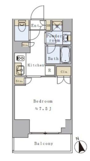 プライマル元浅草　404号室　間取り