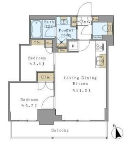 プライマル元浅草　802号室　間取り