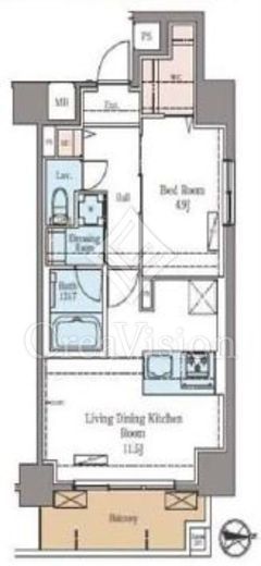 ラグゼナ秋葉原　1105号室　間取り