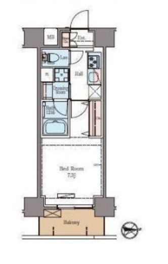 ラグゼナ秋葉原　802号室　間取り