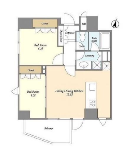 グランカーサ上野池之端　801号室　間取り