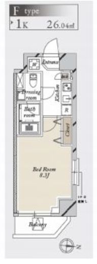 グランカーサ住吉　104号室　間取り