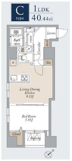 グランカーサ上野入谷　701号室　間取り