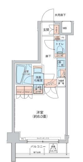 MFPRコート菊川　402号室　間取り