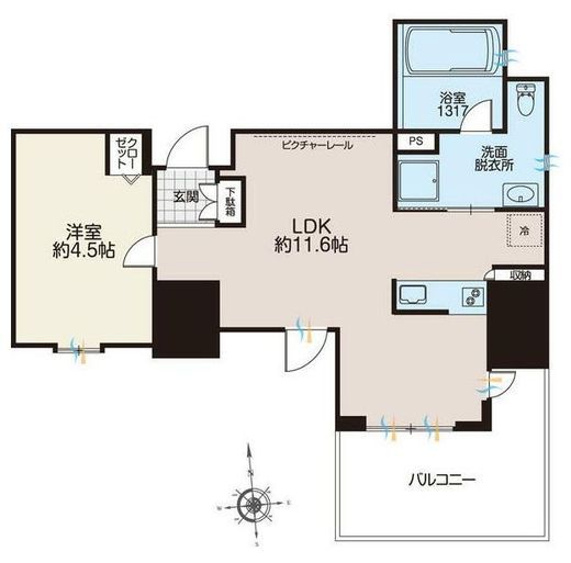 ライオンズフォーシア秋葉原イースト　1402号室　間取り
