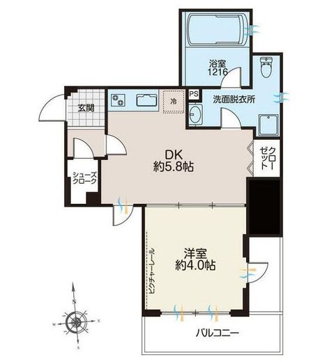 ライオンズフォーシア秋葉原イースト　603号室　間取り