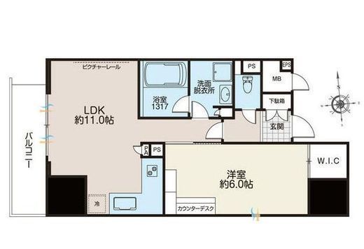 ライオンズフォーシア秋葉原イースト　702号室　間取り