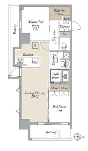アジールコート両国北斎通　702号室　間取り