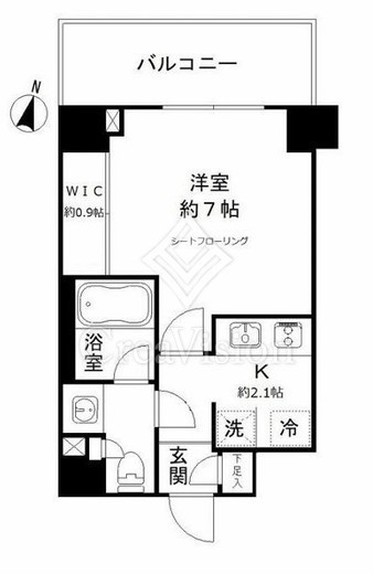 JP noie 亀戸 (ジェーピーノイエ亀戸)　412号室　間取り