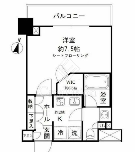 JP noie 亀戸 (ジェーピーノイエ亀戸)　413号室　間取り