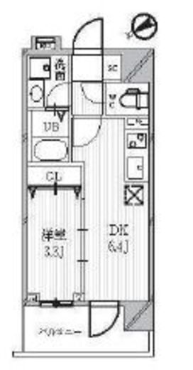 パークフラッツ蔵前　1102号室　間取り