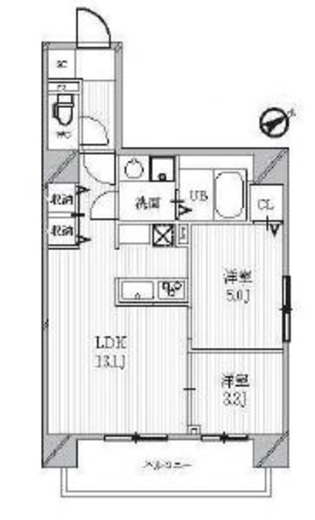 パークフラッツ蔵前　603号室　間取り