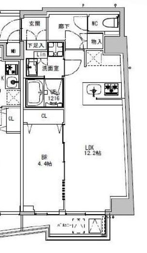S-RESIDENCE両国parkside (エスレジデンス両国パークサイド)　101号室　間取り
