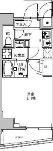 S-RESIDENCE両国parkside　802号室　間取り
