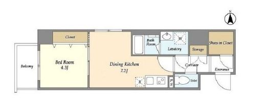 BLAU菊川　404号室　間取り
