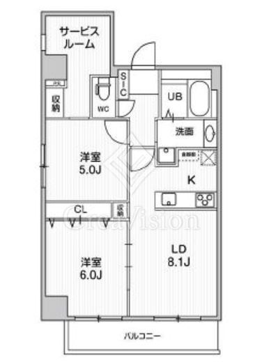 BLAU菊川　803号室　間取り