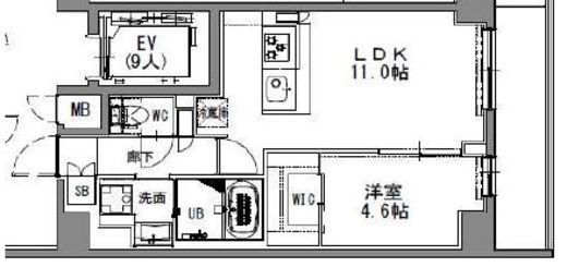 S-RESIDENCE浅草 (エスレジデンス浅草)　805号室　間取り