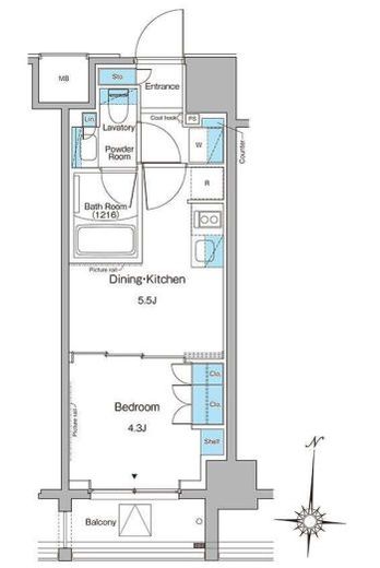 ブラウ菊川プレイス　803号室　間取り